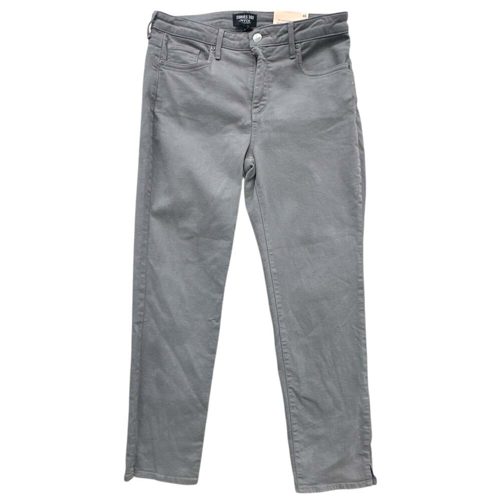 NYDJ Curves 360 Slim Straight Ankle Jeans Women's 6S Gray Stretch Lift Tuck